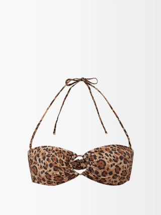 Melissa Odabash + Ancora Leopard-Print Gathered Ring Bikini Top