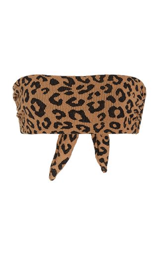 Mara Hoffman + Abigail Leopard-Print Bandeau Bikini Top