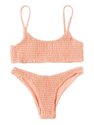 SweatyRocks + Shirred Bikini Swimsuit