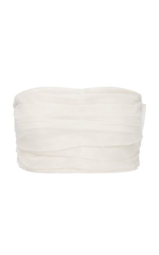 Harris Tapper + Pablo Pleated Silk Organza Bandeau Top