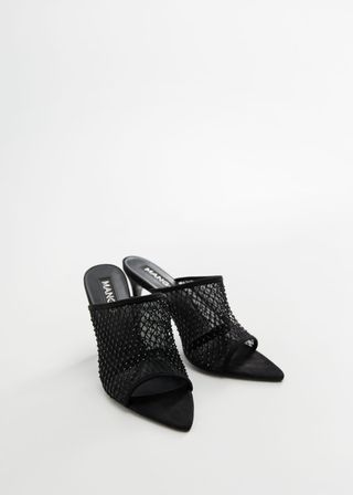 Mango + Metal-bead mesh sandals - Women | Mango USA