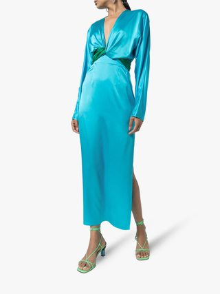 Matériel + V-Neck Silk Wrap Dress