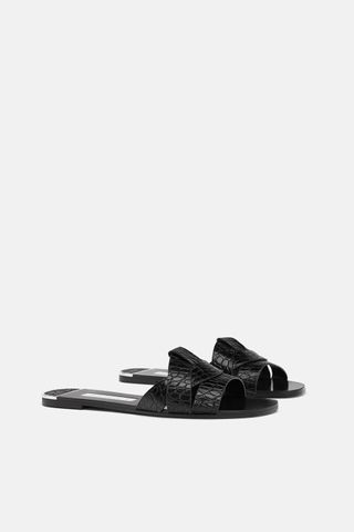 Zara + Leather Crossover Sandal