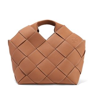 Loewe + Woven Textured-Leather Tote