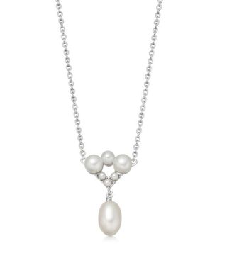 Links of London + Orbs Pearl and Sterling Silver Drop Pendant Necklace