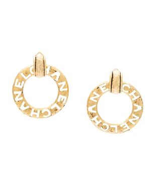 Chanel + Logo Hoop Earrings