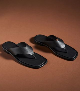 By Anthropologie + Leather Thong Sandals