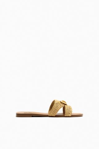 Zara + Metal Embellished Flat Sandals