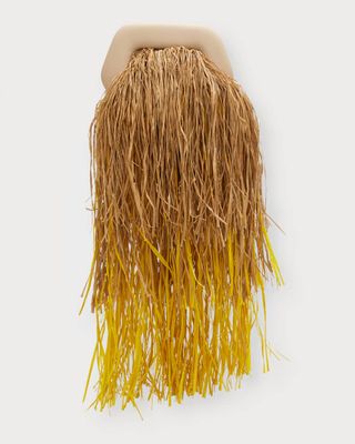 Themoire + Gea Straw Fringes Clutch Bag