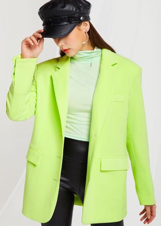 Storets + Amore Oversized Blazer in Lime