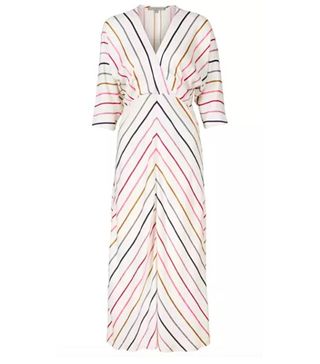 Oliver Bonas + Striped White Midi Dress