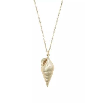 Oliver Bonas + Ariel Conch Shell Gold Plated Pendant Necklace