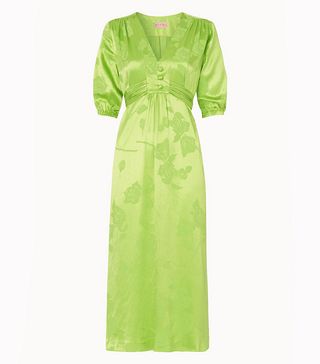Kitri + Minka Lime Jacquard Tea Dress