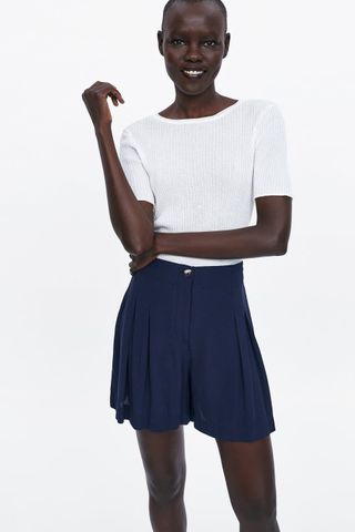 Zara + Flowy Buttoned Shorts