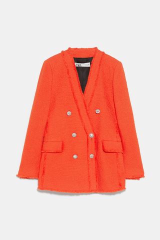 Zara + Jewel Button Tweed Jacket