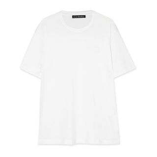 Acne Studios + Nash Face Appliqued Cotton-Jersey T-Shirt