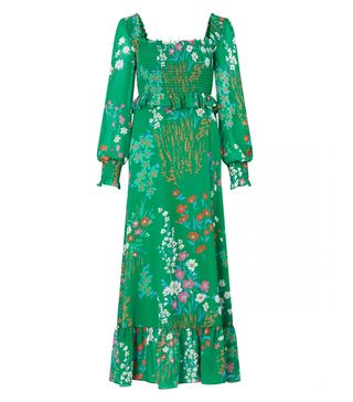 Kitri + Lauren Green Floral Print Dress