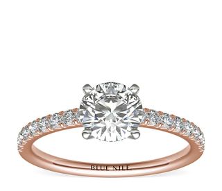 Blue Nile + French Pavé Diamond Engagement Ring Setting