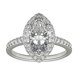 Blue Nile + Marquise Cut Halo Diamond Engagement Ring Setting