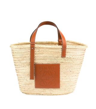 Loewe + Raffia Basket Tote Bag