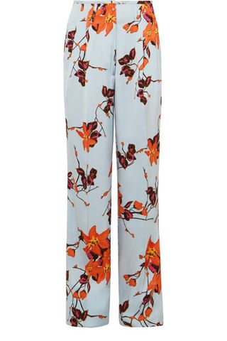 Etro + Floral-Print Satin Wide-Leg Pants