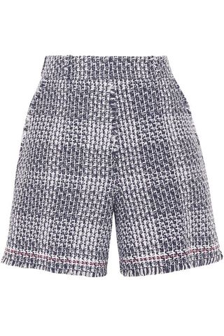 Thom Browne + Checked Cotton-Blend Tweed Shorts