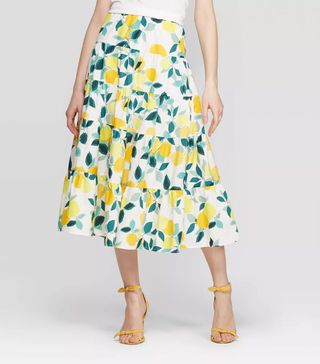 Who What Wear x Target + Blocked A-Line Skirt