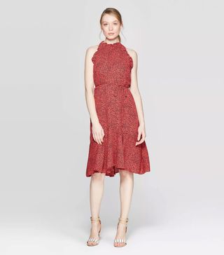 Who What Wear x Target + Halter Neck A Line Dress