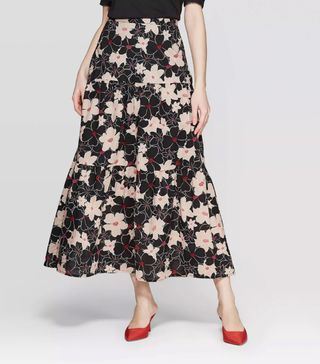 Who What Wear x Target + Tiered A Line Maxi Skirt