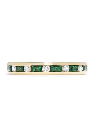 Effy Jewelry + Brasilica 14K Yellow Gold Emerald and Diamond Channel-Set Ring