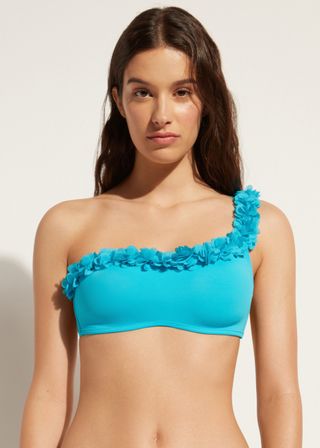 Calzedonia + Single Strap Floral Bandeau Swimsuit Top Honolulu