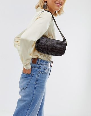 ASOS Design + Croc Effect 90s Shoulder Bag