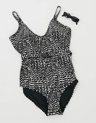 New Look + Curve Belted Swimsuit in Animal