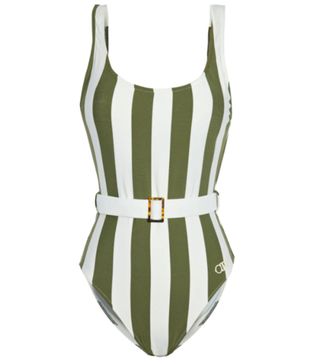 Solid & Striped + The Anne Marie belted striped swimsuit