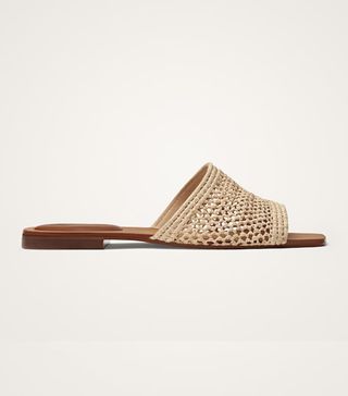 Massimo Dutti + Raffia Flat Slides