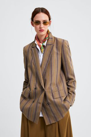 Zara + Striped Blazer