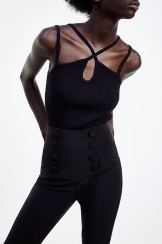 Zara + Knit Top With Cut-Outs