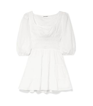 Reformation + Verona Shirred Tiered Cotton-Gauze Mini Dress