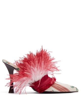 Brock Collection x Tabitha Simmons + Feather & Satin Mules