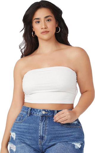 Floerns + Solid Strapless Bandeau Top