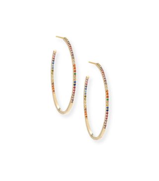 Tai + Pave Rainbow Crystal Hoop Earrings