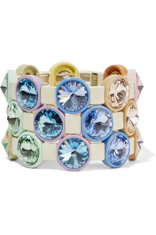 Roxanne Assoulin + Rainbow Lite Set of Three Enamel and Crystal Bracelets