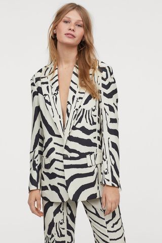 H&M + Zebra-Striped Blazer