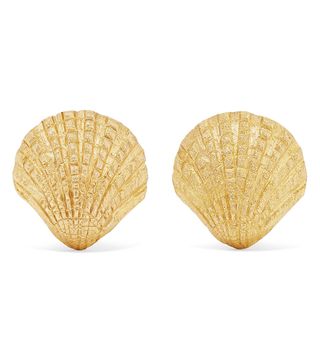 Pippa Small + Net Sustain + Scallop 18-Karat Gold Earrings