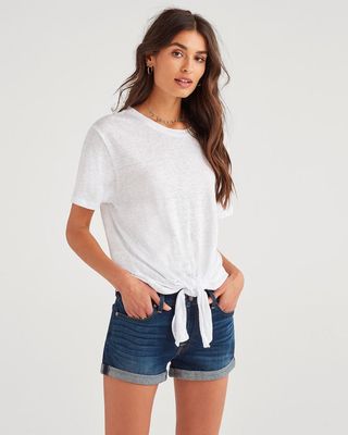 7 for All Mankind + Linen Tunnel Front Tee