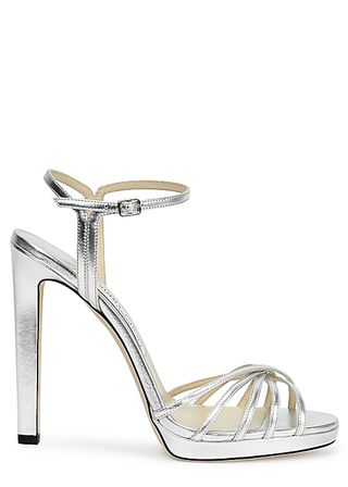 Jimmy Choo + Lilah Silver Leather Sandals