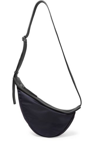 The Row + Slouchy Banana Small Leather-Trimmed Shell Shoulder Bag