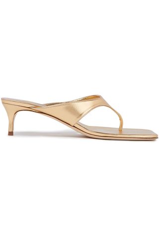 BY FAR + Gold Jackie Metallic Sandals