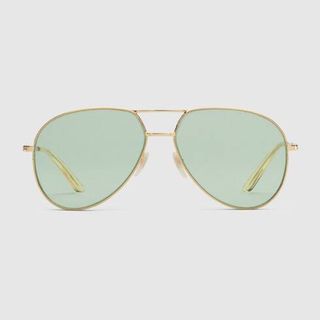 Gucci + Aviator Metal Sunglasses