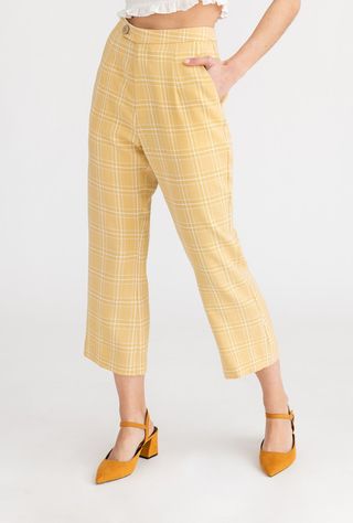 Alyssa Coscarelli x Petite Studio + Heather Pants in Yellow Plaid